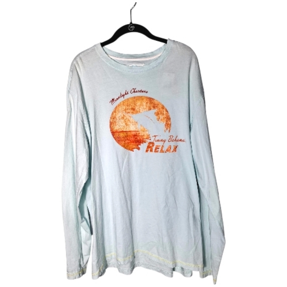 Tommy Bahama Men’s Relax Moonlight Grafic Long Sleeve Cotton Tee Shirt XL NWT - Picture 1 of 14